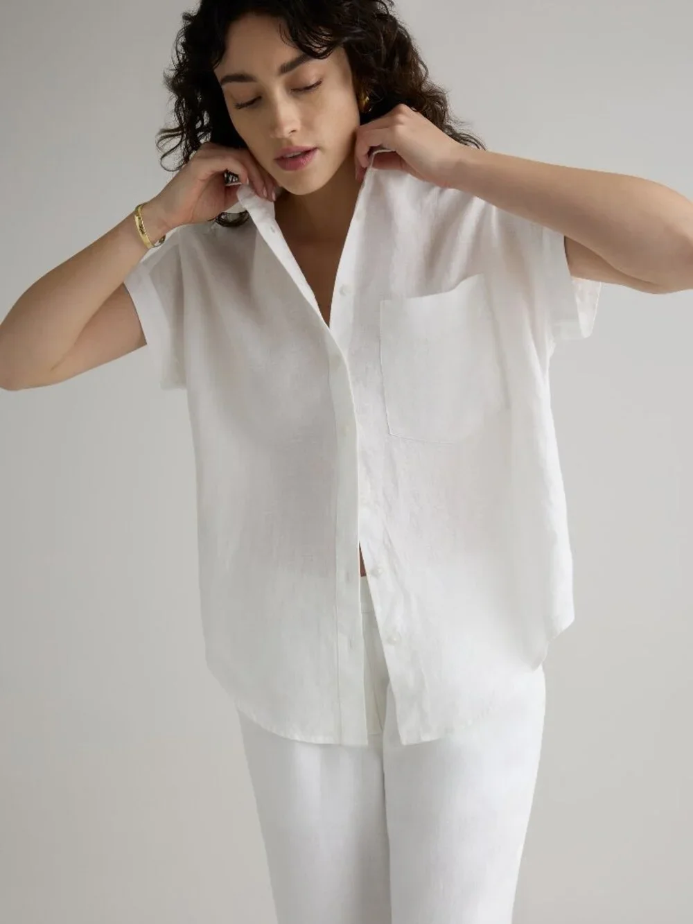 100% European Linen Camp Shirt* - Picture 1 of 11